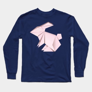 Pink origami rabbit Long Sleeve T-Shirt